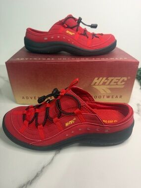 Hi-Tec Red Slip-On Outdoor Sandal Sneakers sz 4
